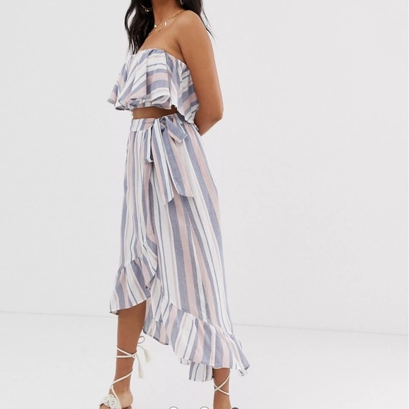 ASOS Woven Striped Ruffled 2pc Set - Picture 2 of 12